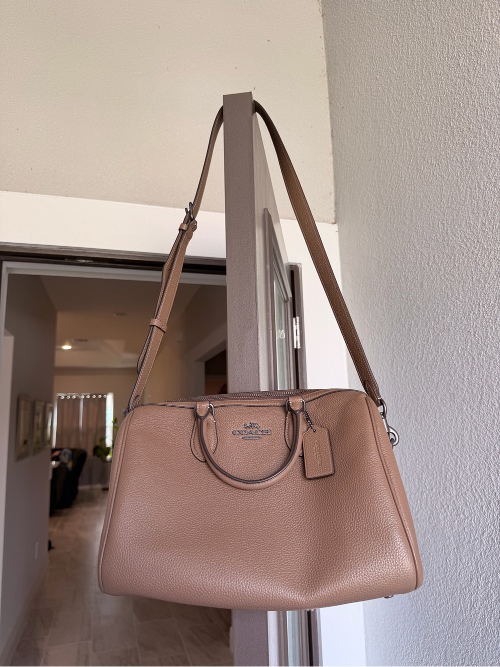 Coach Rowan Large Satchel Bag Dark Stone